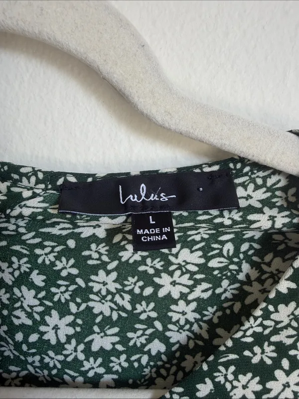 Lulu’s Blooming Darlin' Green Floral Print Ruffled Mini Dress - Image 6