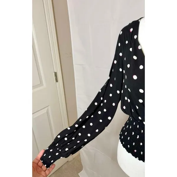NWT Abercrombie Smocked Waist Polka Dot Blouse sz. S - Image 8