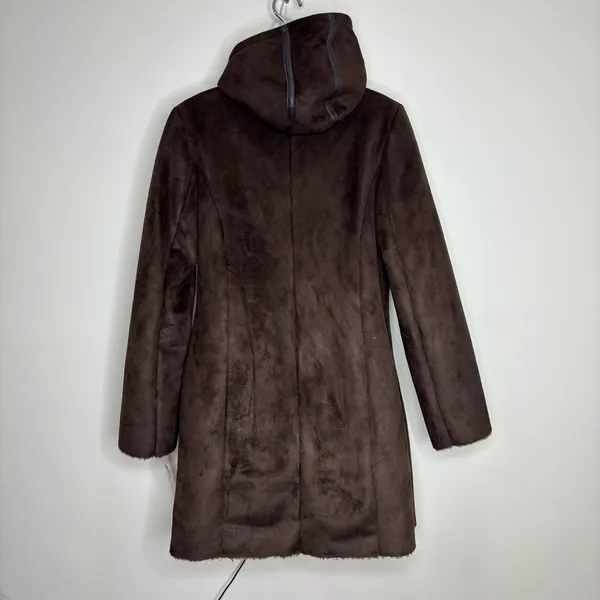Via Spiga Deadstock 90s Y2K vintage brown espresso Long Coat size small NWT new - Image 3