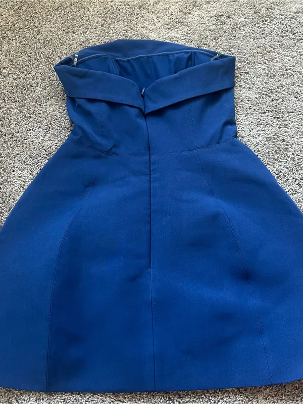 Oh Polly Strapless Navy Blue Mini Dress - Image 5