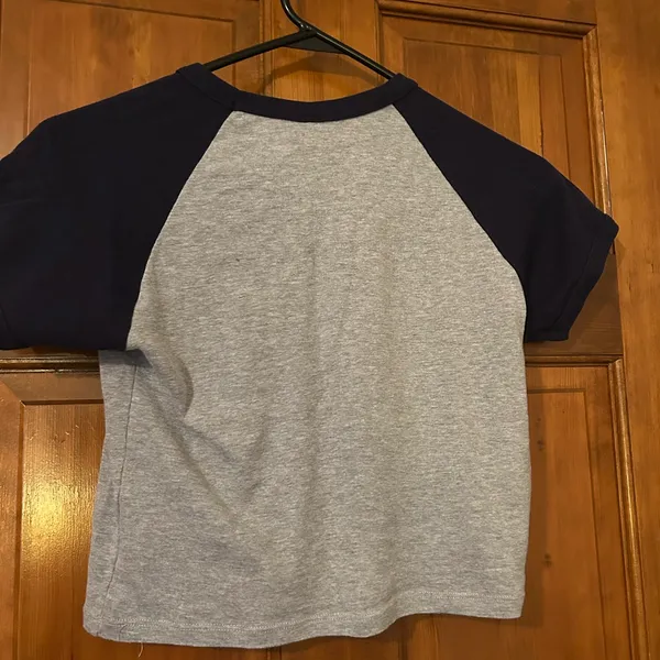 Los Angeles Apparel Wisconsin Grey and Navy Baby Tee - Image 3