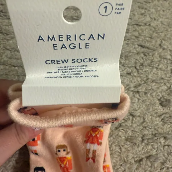 American Eagle AE Light Pink Christmas Nutcracker Ballet Women’s Crew Socks NWT - Image 3