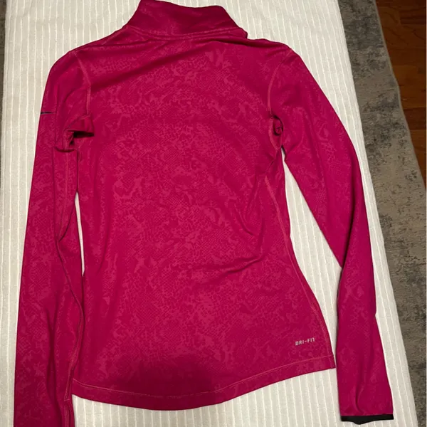 Nike Pro Dri-FIT Pink Snake Print 1/4 Zip Pullover Women's Small Top - Image 7