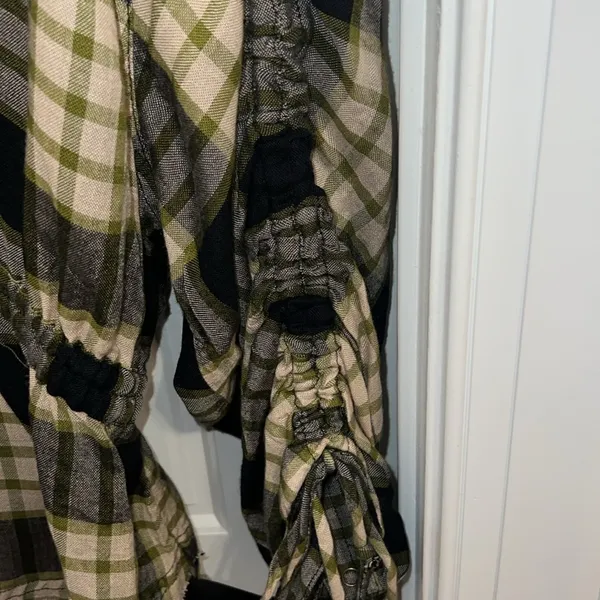Free People Plaid Long Sleeve Shirt Small - Image 3