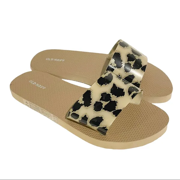 Old Navy Size 7 Leopard Animal Print Foam Rubber Sandal Slides New‎ - Image 3