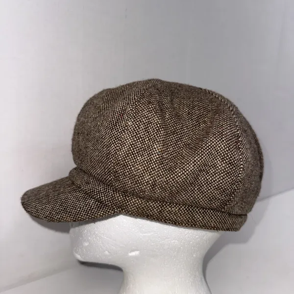 Vtg Y2K Nine West Newsboy‎ Hat Tweed Cap Retro Wool Blend Buckle Detail Preppy - Image 3