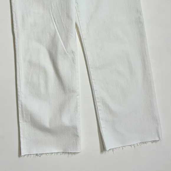 NWT!! J. CREW Curvy Slim Wide Denim Jeans Solid White Raw Hems Stretch‎ Size 27 - Image 4