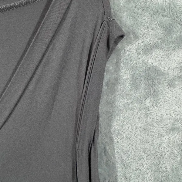 POL Tank Top Charcoal Grey V-Neck Pleated Shoulder Hem Size Large - Image 8