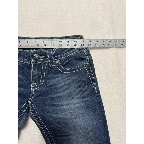 Miss Me Womens Skinny Jeans Medium Wash Embroidered Mid Rise Sz 26 - Image 7