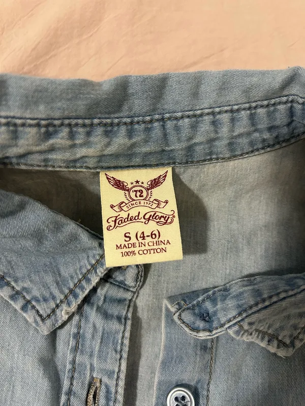 Faded Glory Denim Button-Up - Image 3