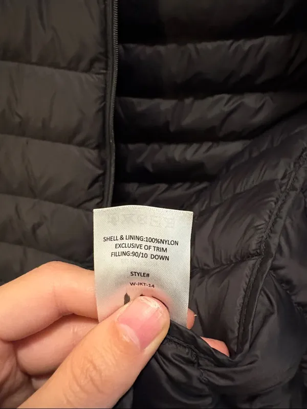 Quince Black Lightweight Down Long Puffer Jacket Hooded Full Zip sz S Women's - Image 6