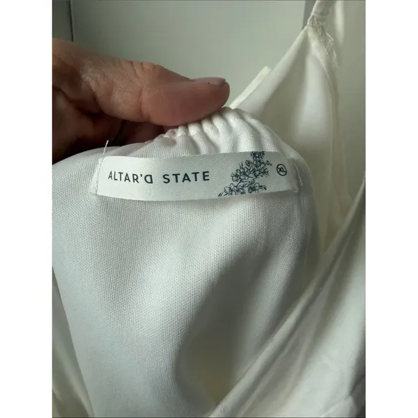 Altar'd State Cream Satin Tie-Front Babydoll Dress Size XL - Image 2