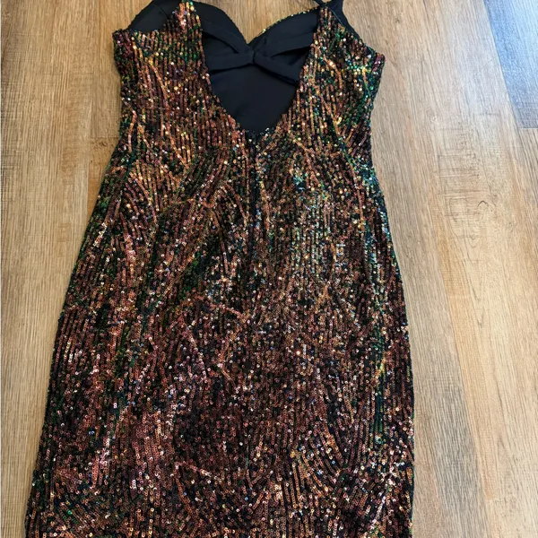 City Studio Multicolor Sequin Bodycon Mini Dress juniors size 7 - Image 4