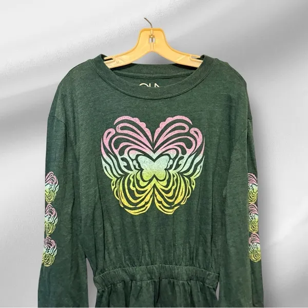Chaser Green Mini Dress with Butterfly nwot - Image 2