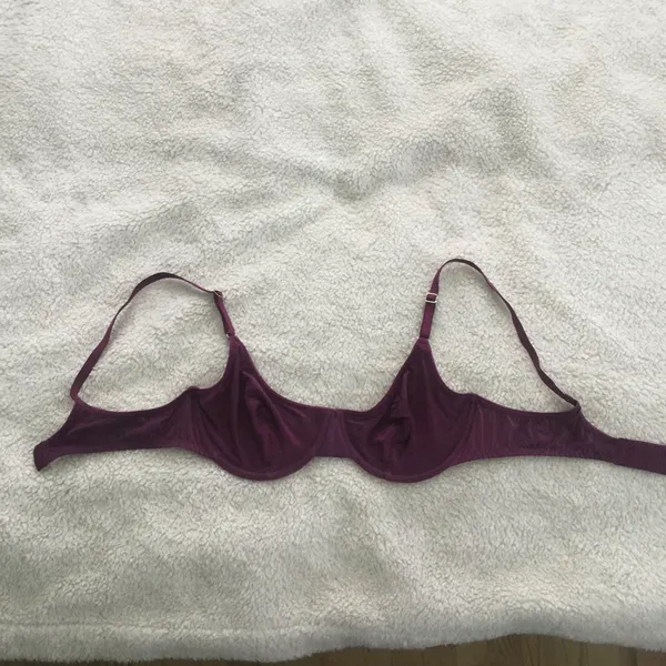 Victoria's Secret Vintage 90s Iridescent Maroon/Dark Magenta Demi Bra - Sz 36B - Image 7