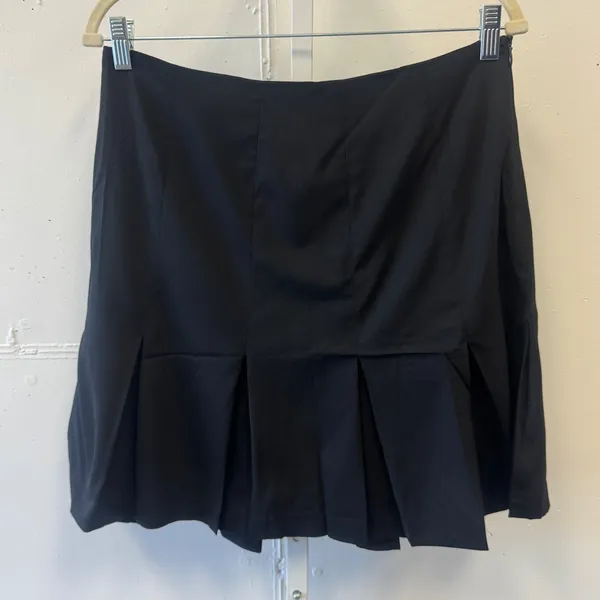 Vintage J. McLaughlin Black Pleated Drop Waist Skirt‎ Size 10 Academia Classic - Image 2