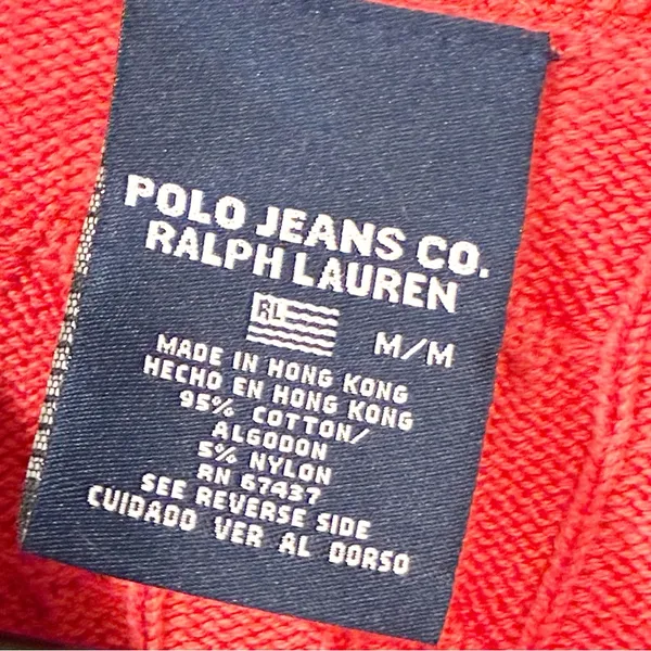 Ralph Lauren Polo Jeans Co Coral Cable Knit Crewneck Sweater Size Medium‎ - Image 3