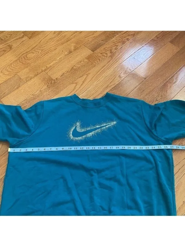 Nike Women’s Oversized Crewneck Sweatshirt XXL Blue Glitter Swoosh Fleece - Image 7