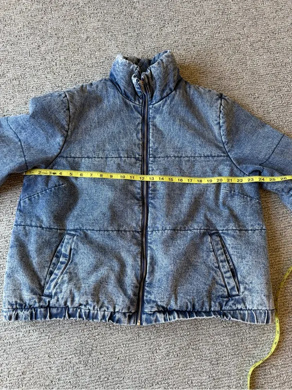 Women's Oversized Blue Puffer Denim‎ Jacket Size 3X - Image 6