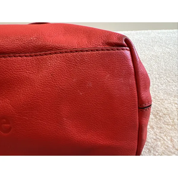 Kate Spade Elena‎ Villabella Orange Red Shoulder Bag Leather Handbag Bow Satchel - Image 8