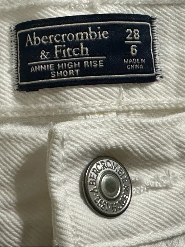 ABERCROMBIE & FITCH Annie high rise shorts white size 6/28 - Image 8