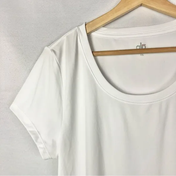 ALO Yoga‎ White Lightweight Crewneck Short Sleeve Athletic Top XXL - Image 3