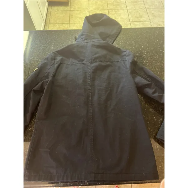 Wenven Woman's Black Coat‎ Jacket Parka Hood Military Style Sz Sm Pockets Patch - Image 11