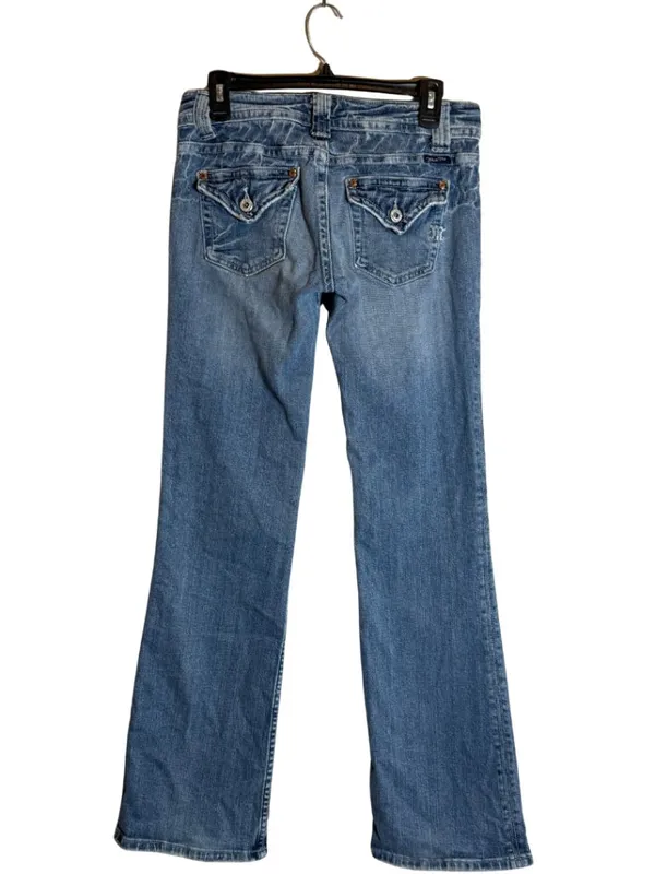 Y2K Miss Me Low Rise Bootcut Denim Jeans Women's 28 Rodeo Flap Pockets Festival - Image 4