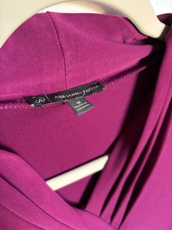 Adrianna Papell Magenta Sleeveless Wrap-Style Blouse – Size M - Image 3
