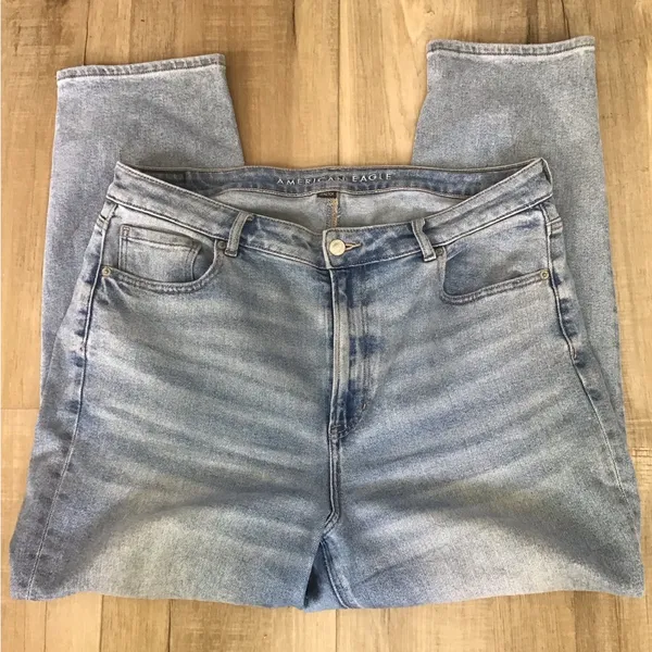 American Eagle Blue Mom Straight Jeans Womens Size 16‎ - Image 4
