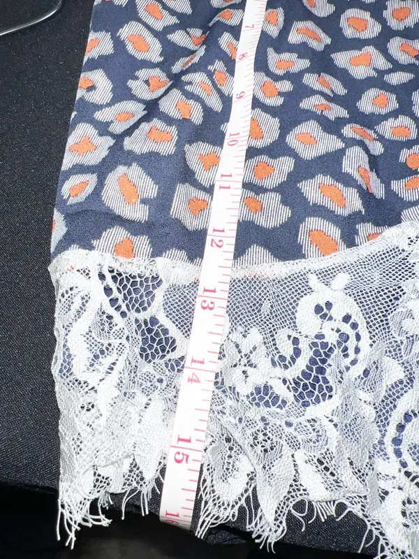 Listicle cheetah print navy orange white gray chic lace trim tank top new - Image 13