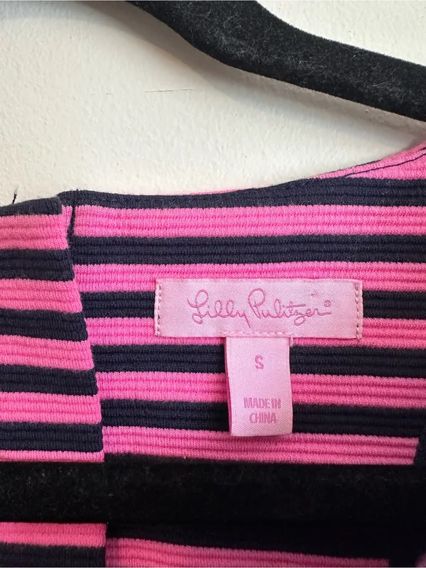 Lilly Pulitzer Brielle Striped Sleeveless Fit and Flare Dress Pink Navy womens - Image 4