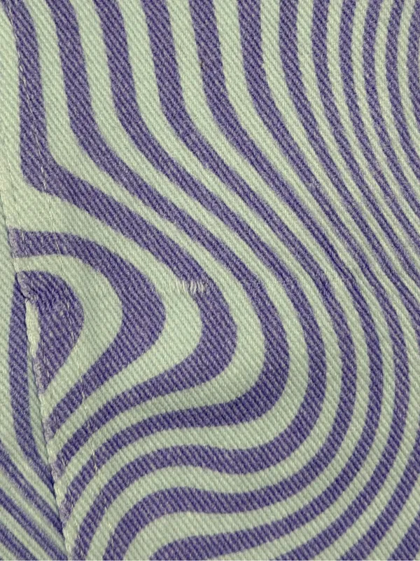 SHEKOU Psychedelic Swirl Wide Leg Jeans Medium‎ Purple Blue Y2K Satin - Image 8