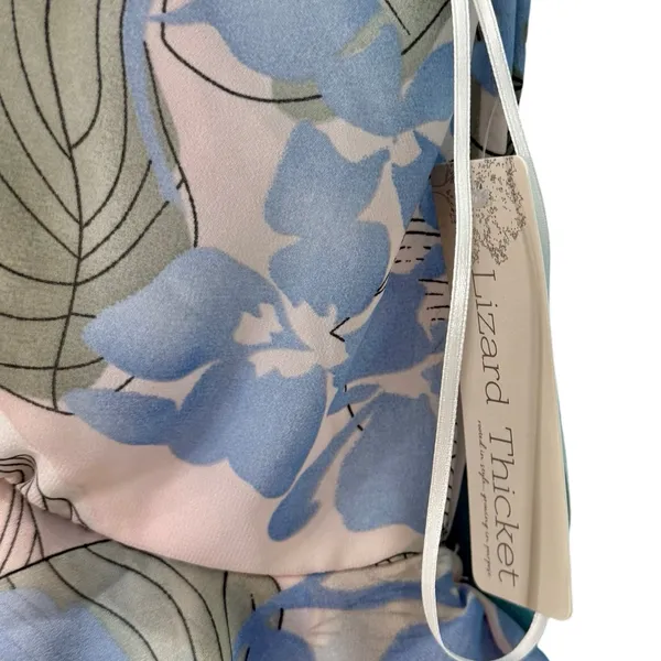 Big Water Blue Sky Pink Blue Green Floral Flutter Tie Back Maxi Dress S NEW Tags - Image 8