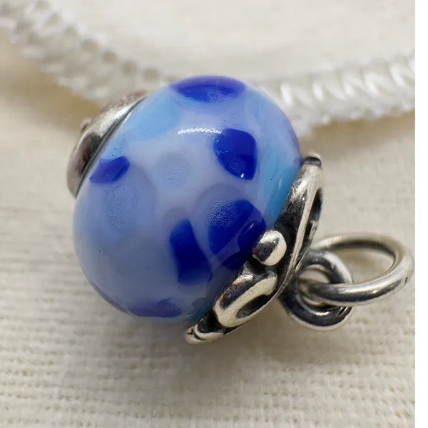 James Avery Retired Gentle Wave Blue Glass Finial Charm Sterling Silver Rare - Image 4
