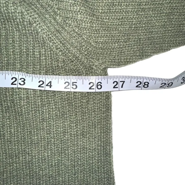NWOT Madewell Lyle Merino Wool Blend Ribbed Henley V-Neck Green Knit Sweater XXL - Image 5