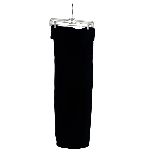 Banana Republic Black Foldover Column Maxi dress Stretch 00 Petite - Image 2