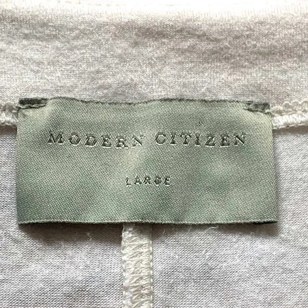 Modern Citizen Top Womens Large White Deep V-Neck Relaxed Minimalist MC21T209 - Image 2