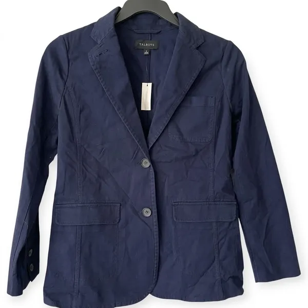 Talbots Blazer Jacket Blue Navy Sz 2 - Image 2