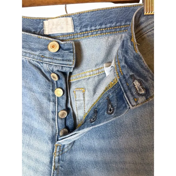 Free People We The Free Maggie Ripped Crop Straight Jeans Size 26 Blue - Image 5