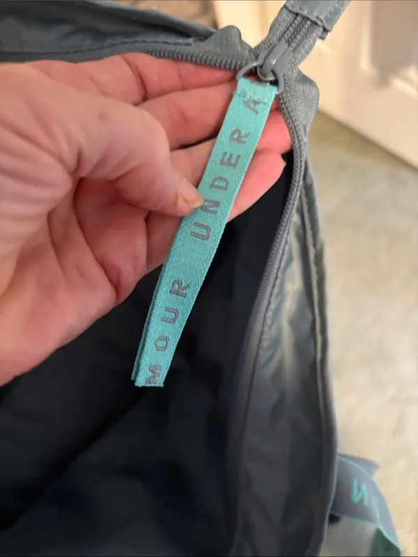 Under Armour Gray with Teal Logo Double Straps Nylon Tote - Image 7