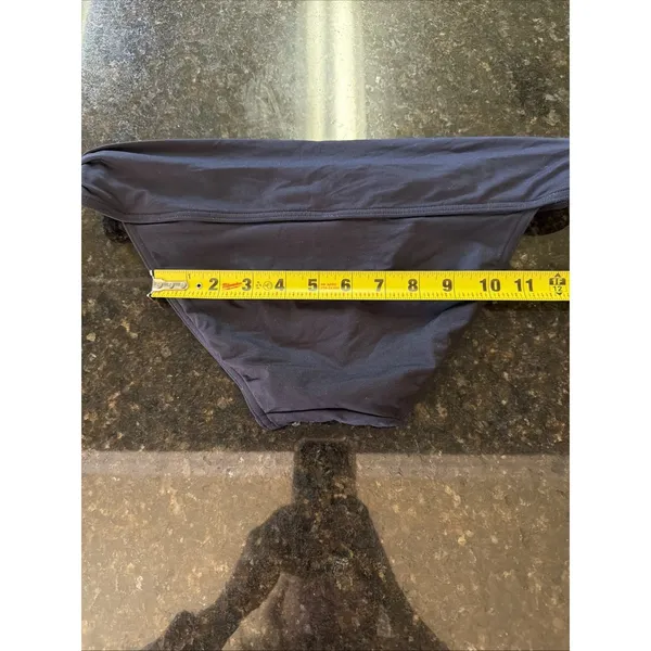 Victoria's Secret Black Swimsuit Bikini Bottoms Sz M Ruched Swim Beach Wide Band - Image 4