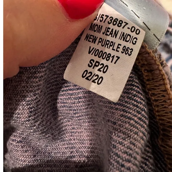 Gap Mom Jeans‎ New Purple Acid Wash High Rise Cropped 2/26 Grunge Casual Denim - Image 6