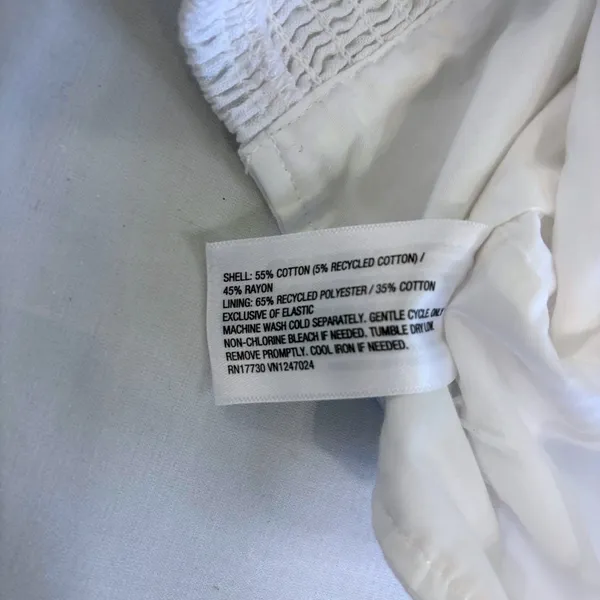 A New Day White Ruffle Cottagecore Romantic Crop Top XL Cotton‎ Rayon V-Neck - Image 6