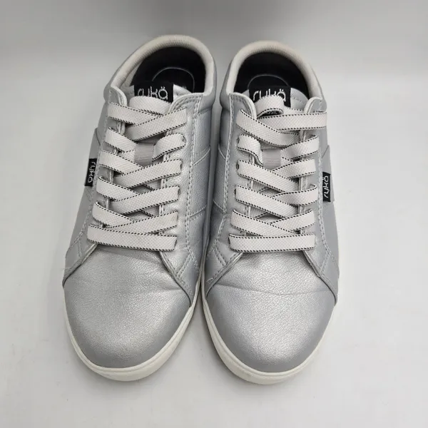 Ryka Viv Classic Mules Slip On Sneakers Women 9M Silver Leather Arch Support - Image 6