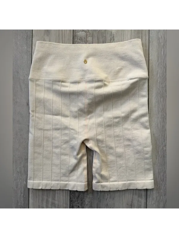 Spiritual Gangster Neutral Amara Wide Rib Heather Seamless Biker Short xs/s - Image 6