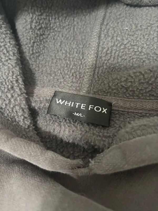 White Fox Grey Hoodie - Image 3