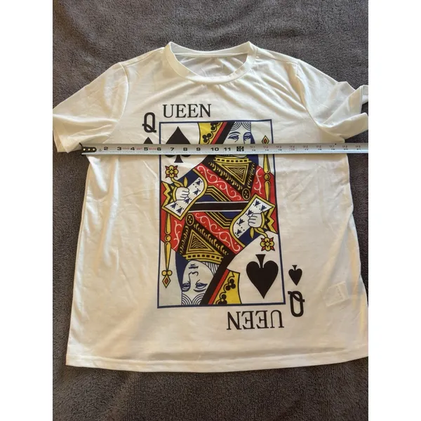 Queen of Spades Graphic T-Shirt Halloween Costume Playing Card Grunge E-girl Alt - Image 3
