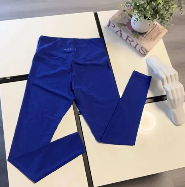 MAXED Elite High-Performance Electric Blue Leggings - Long Tall Version - Image 2