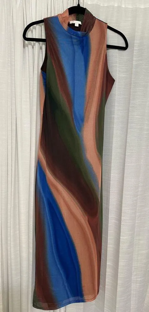 GB by Gianni Bini Multicolor Sleeveless Mesh Dress - Image 4